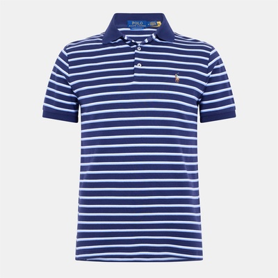Ralph Lauren Риза с къс ръкав Polo Ralph Lauren Men's Pima Cotton Stripe Tailored Fit Short Sleeve Shirt - Refined Navy