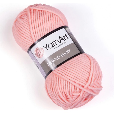 YarnArt Pletací příze MERINO BULKY 565 lososová, jednobarevná, 100g/100m