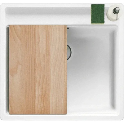 Твоят Стил Бяла кухненска мивка за вграждане под плот Берген 60 Low 560x530 мм