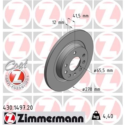Brzdový kotúč ZIMMERMANN 430.1497.20 (430149720)