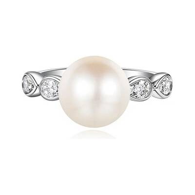 Silverino Prsten se zirkony a perlou 7364 SR07364PFWSW