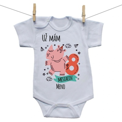 Boodyy Body s krátkym rukávom Už mám 8 mesiacov so zvieratkom
