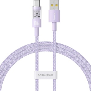 Baseus USB към Type-C кабел, Супер бързо зареждане 100W, 2m - Baseus Gem (P10373002511-01) - Nebula Purple