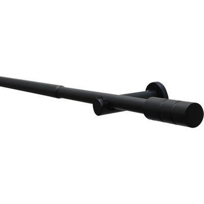 Gardinia Súprava záclonová roztiahnuteľná KRETA 19/16 mm, 120 -210 cm, čierná matná