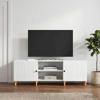 vidaXL ТВ шкаф Бяло 150 x 31 x 50 см Инженерна дървесина (894225)
