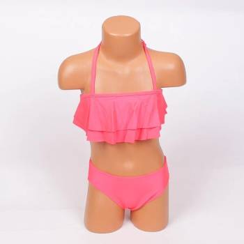 Image 1 of Наситено розов детски бански с къдри