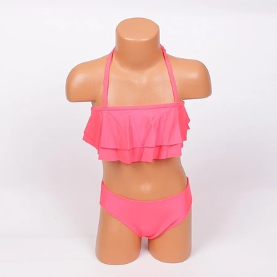 Наситено розов детски бански с къдри