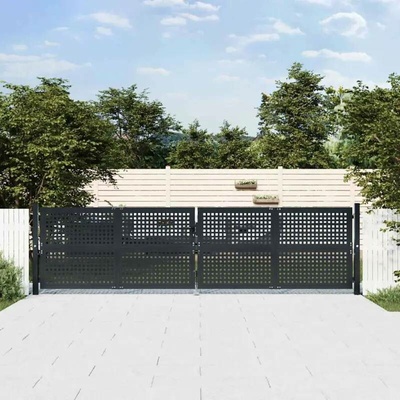vidaXL Zahradní brána antracitová 400x125 cm Ocelová – Zbozi.Blesk.cz