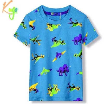Kugo chlapecké tričko kr.r. HC9279 chlapecké tričko s dinosaury modrá