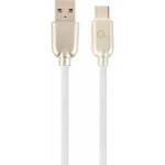 Gembird CC-USB2R-AMCM-2M-W Gembird cable USB-C 2.0 (AM/CM) metal plugs, rubberized cable, 2m, white