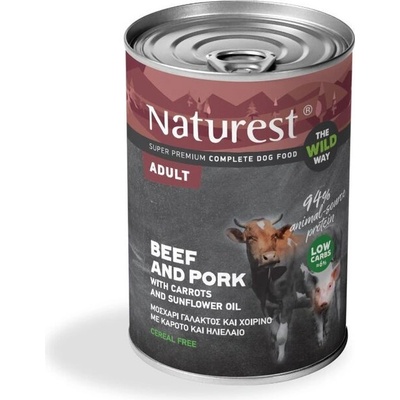 PETINTEREST Naturest Adult Beef and Pork with Carrots консерва за кучета 400gr