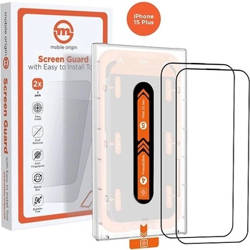 Mobile Origin Orange Screen Guard iPhone 15 Plus 2ks s aplikátorem SGA-F-i15Plus-2pk