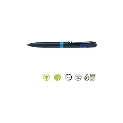 Schneider Химикалка 4 цвята със синьо тяло Take-4