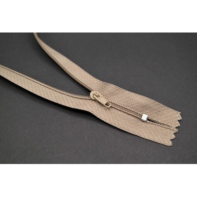 Nedeliteľný jemný plastový špirálový zips (veľkosť číslo 3) rôzne farby - dĺžka 12 cm - 60 cm 16 cm Šedobéžová