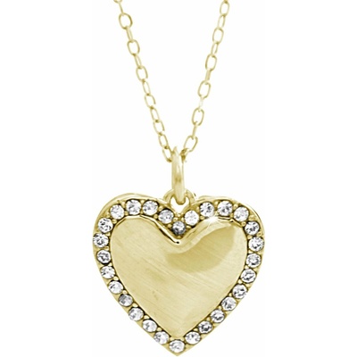 JSB Bijoux Strieborný náhrdelník Srdce s kryštálmi značky Swarovski pozlátený 92300389g-cr (Ag 925/1000)