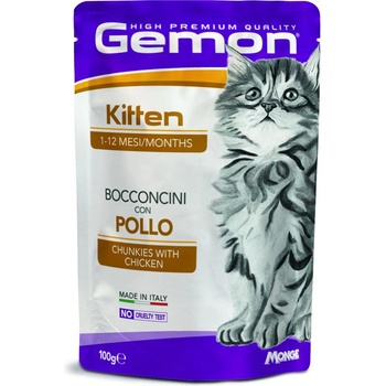 Gemon cat chunkies kitten with chicken - Пауч за подрастващи котета с Пиле - 100гр