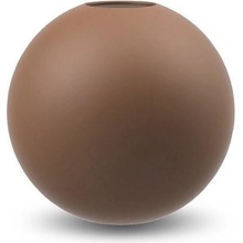 COOEE Design Kulatá váza Ball Coconut 8 cm, hnědá barva, keramika