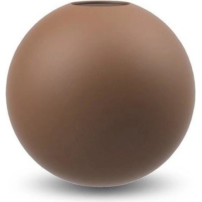 COOEE Design Kulatá váza Ball Coconut 8 cm, hnědá barva, keramika