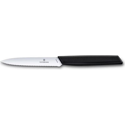 Victorinox 6.9003.10W Swiss Modern Nôž na ovocie a zeleninu, 10 cm, zúbkovaná čepeľ, čierny