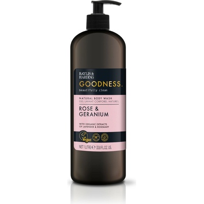 Baylis & Harding Sprchový gél - Ruža & Geránium, 1000 ml