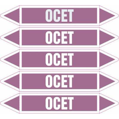 Grafiko | Ocet - dle ČSN 13 0072 - Materiál Samolepící PVC folie, Rozměr aršík 5ks šipka 250x52mm
