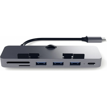 Satechi Алуминиев USB-C хъб и четец за SD/microSD карти за iMac 2017, iMac Pro, iMac 2019 - Satechi Aluminium USB-C Clamp Hub Pro (тъмносив) (ST-TCIMHM (351682))