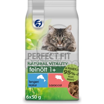 Perfect Fit Natural Vitality мокра храна - сьомга и морска риба 6 x 50 г