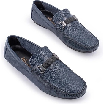 Alexander garcia Мъжки мокасини от естествена кожа - Тъмносини 20230321138 (381636_Тъмно синьо)
