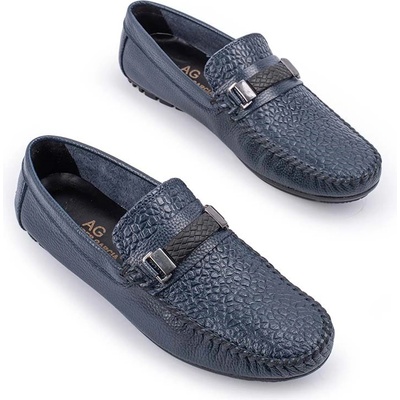 Alexander garcia Мъжки мокасини от естествена кожа - Тъмносини 20230321138 (381636_Тъмносин)