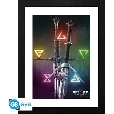 GBEye THE WITCHER - Framed print "Signs & Swords" (30x40) (GBEYE-GBYDCO113)