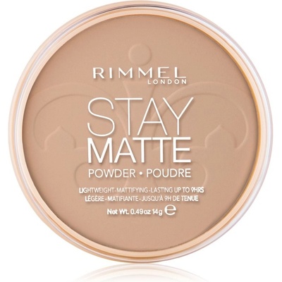 Rimmel London Stay Matte dlouhotrvající kompaktní pudr 010 Warm Honey 14 g