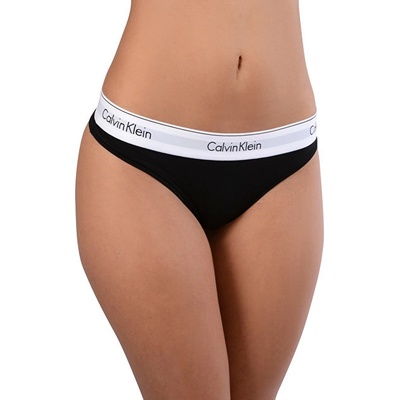 Calvin Klein Tanga Thong Modern cotton F3786E001 černá – Zboží Dáma