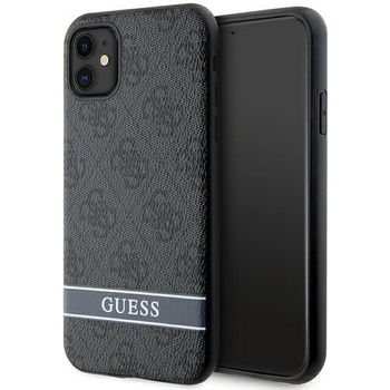 GUESS Кейс Guess GUHCN61P4SNK за iPhone 11 / Xr, сив, твърд, 4G Stripe (GUE002906-0)