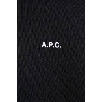 APC Памучен суичър A. P. C. hoodie boxy micro logo GOTS в черно с качулка с изчистен дизайн COHBX. H27911 (COHBX.H27911)