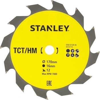 STANLEY pilový kotouč na dřevo TCT/HM 12 zubů 170x16 mm