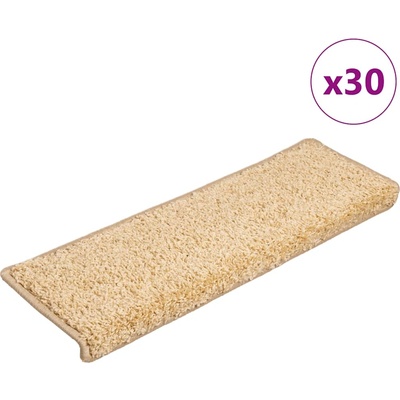 vidaXL Изтривалки за стълби, 30 бр. , 65x21x4 см, кремави, с правоъгълен ръб (3365829)