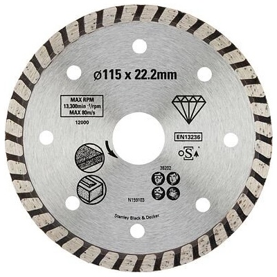 Stanley Diamantový řezný kotouč 115 x 22,2 mm STA38202