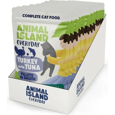 ANIMAL ISLAND Turkey with tuna Fillets in broth 12x 85 g