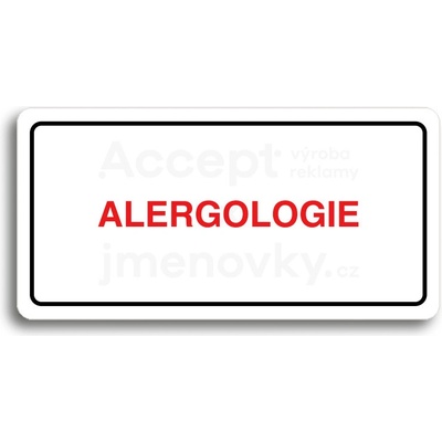 ACCEPT Piktogram ALERGOLOGIE - bílá tabulka - barevný tisk