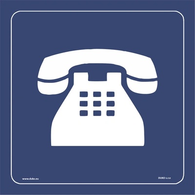DUKO TELEFON symbol modrý Formát: 90 x 90 mm