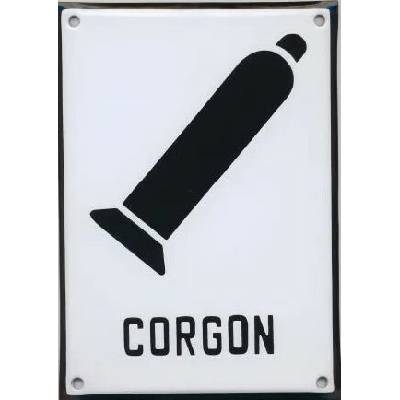 Tabulka s nápisem |CORGON| - smaltovaná A5