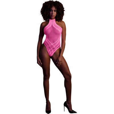 Ouch! Боди с халтер връзка - Универсален размер - Неоново розово