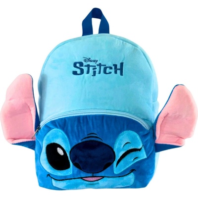 EU 3D dětský plyšový batoh LILO A STITCH Wink modrý 30 cm