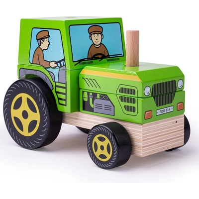 Bigjigs dřevěné hračky Nasazování traktor