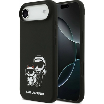 Karl Lagerfeld Liquid Silicone K&CH Sketch MagSafe zadný kryt pre iPhone 17 Air Black