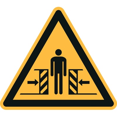 Značka Nebezpečenstvo pritlačenia, ISO 7010, samolepka, , 100 mm, 20 ks