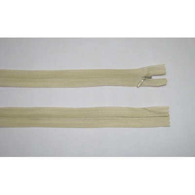 Zips krytý 3mm nedeliteľný 60cm béžový dederon