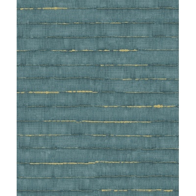 Khroma by Masureel Modro-zlatá vliesová pruhovaná tapeta na stenu, Spirit of Nature, rozměry 0,53 x 10,05 m