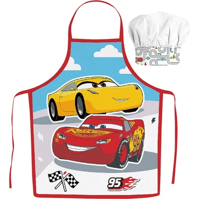 Javoli Dětská zástěra s čepicí Disney Cars