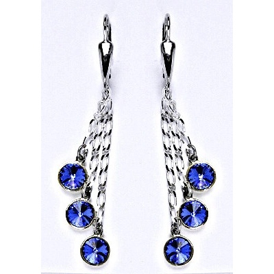 Čištín s krystaly Swarovski saphire kolečka na řetízku NK 1336/3/20